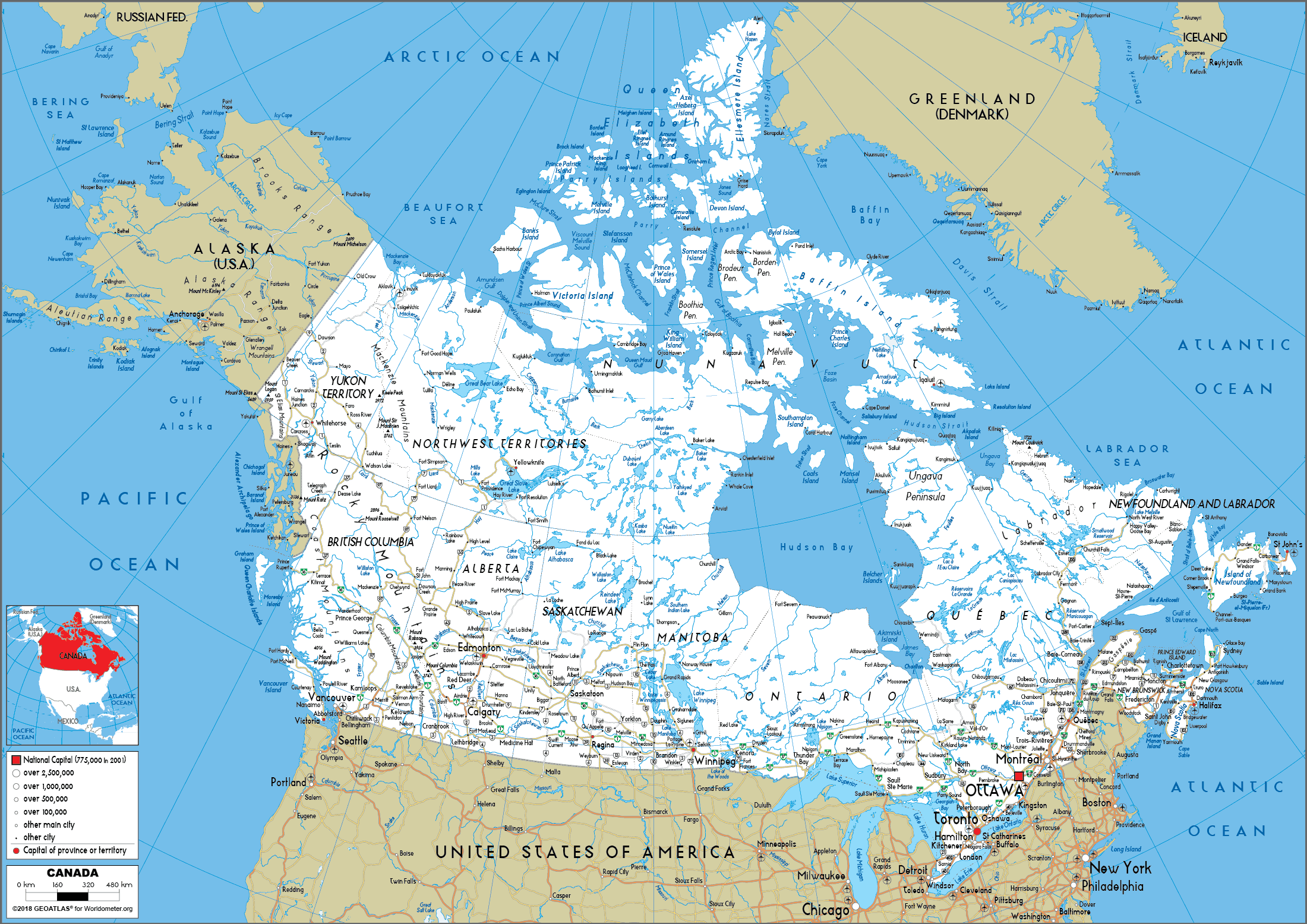 Map Of Canada Roads Canada Map (Road)   Worldometer