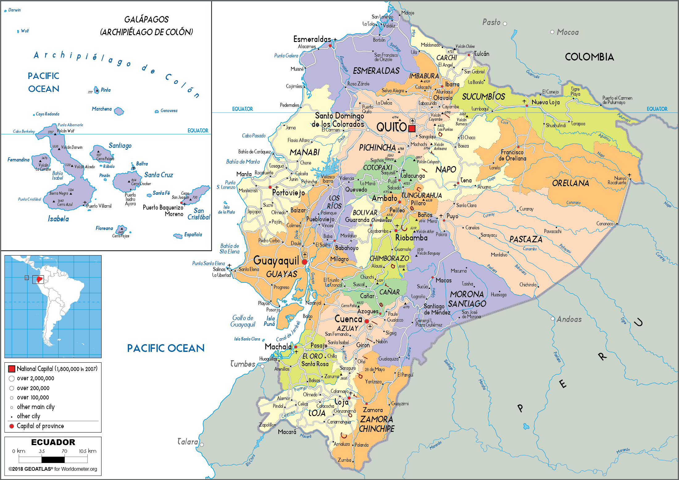 Ecuador Political Map