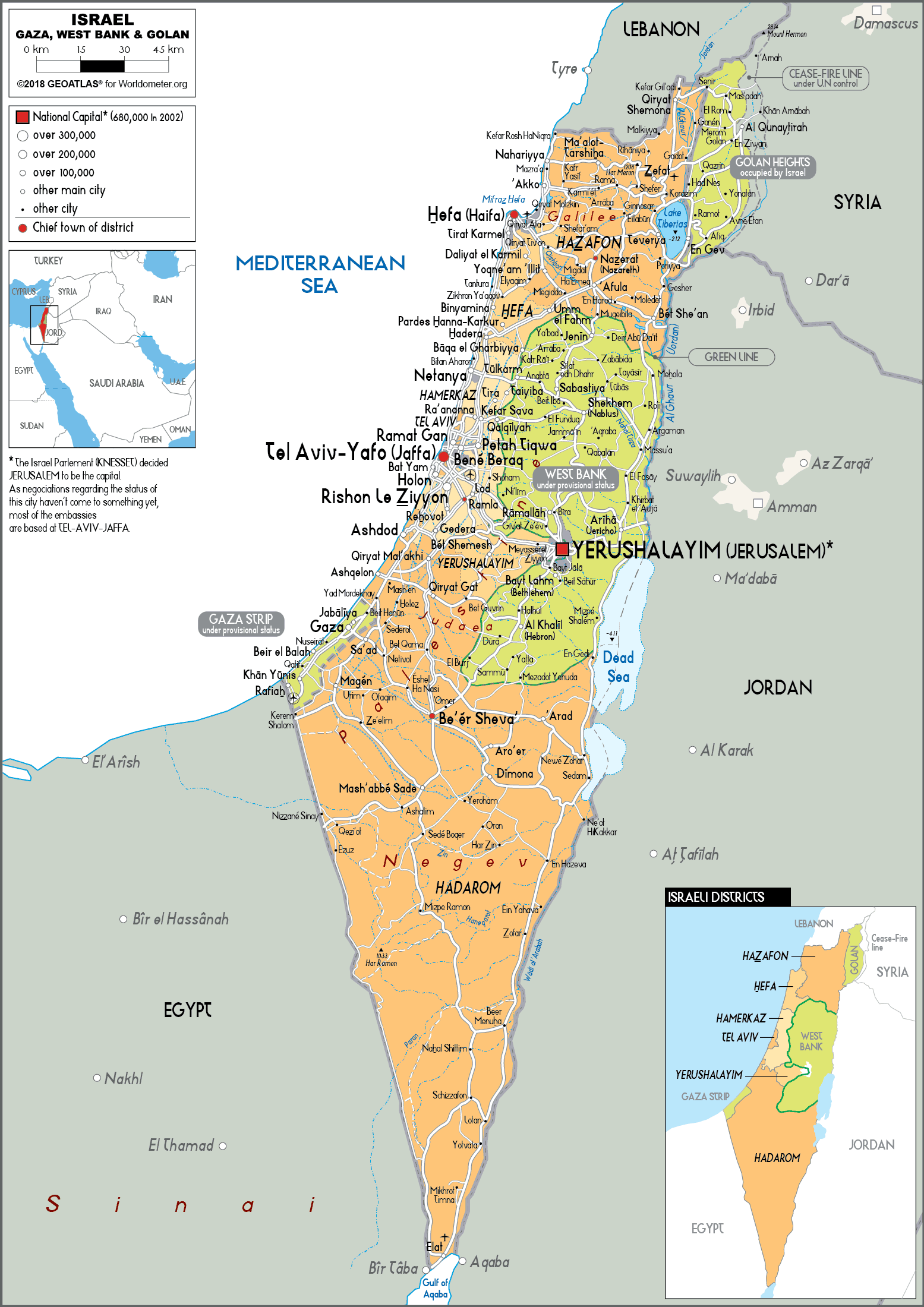 Mapa Politico De Israel
