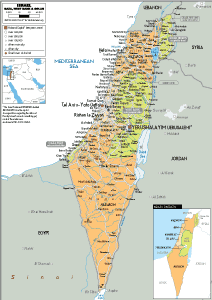 Israel Map (Physical) - Worldometer