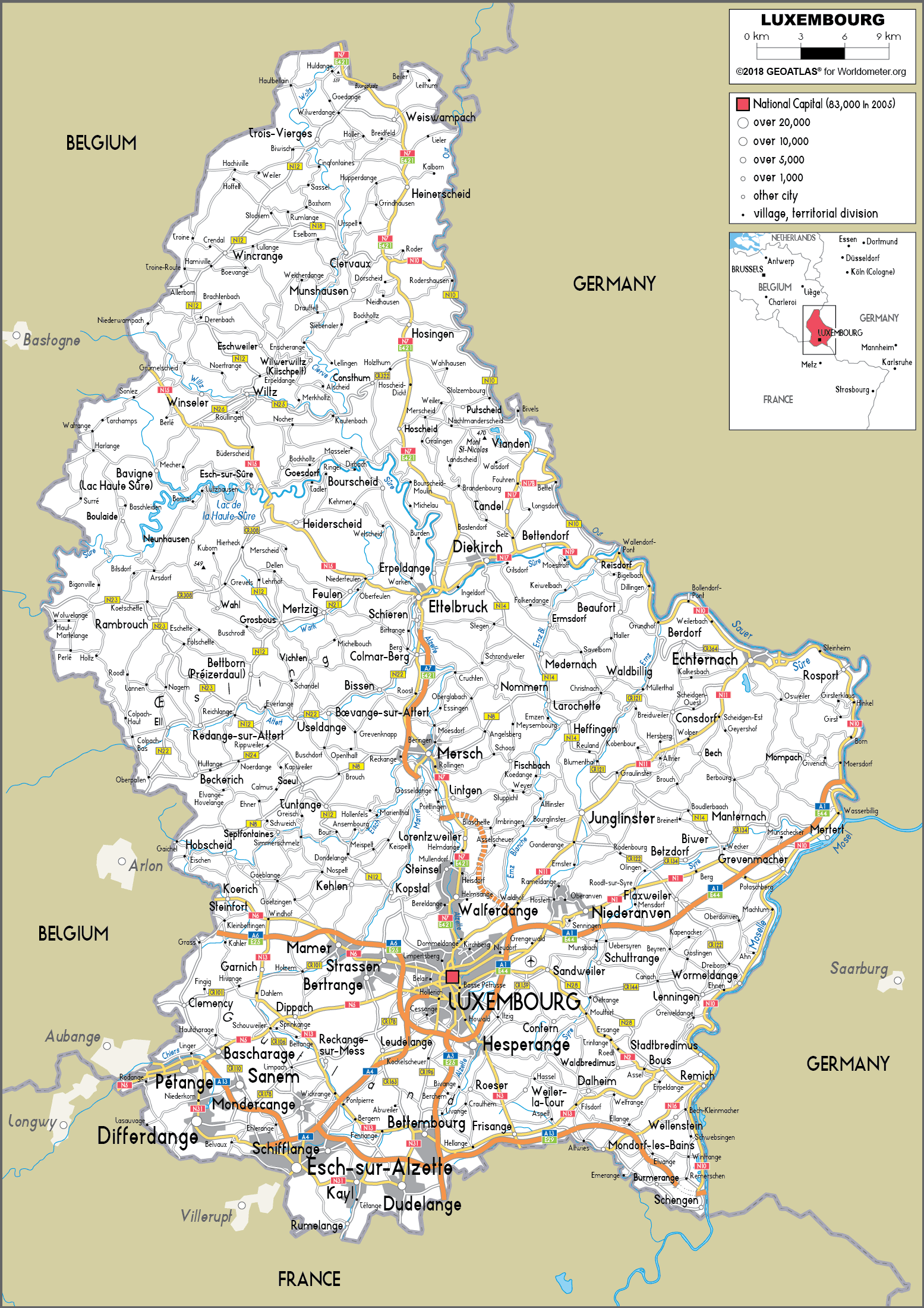 Carte Du Luxembourg