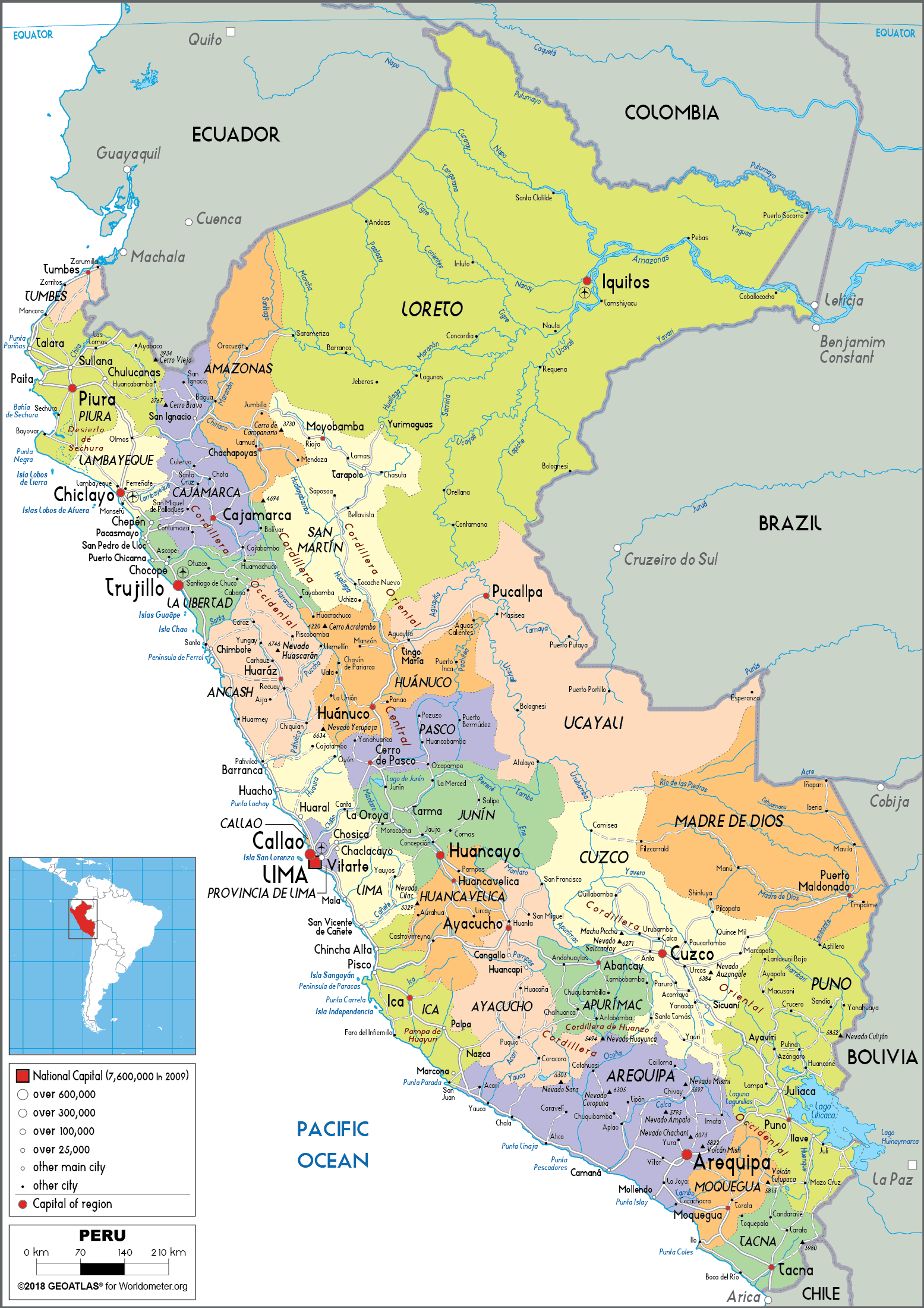 Peru Political Map 