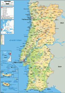 Maps of Portugal, Detailed map of Portugal in English