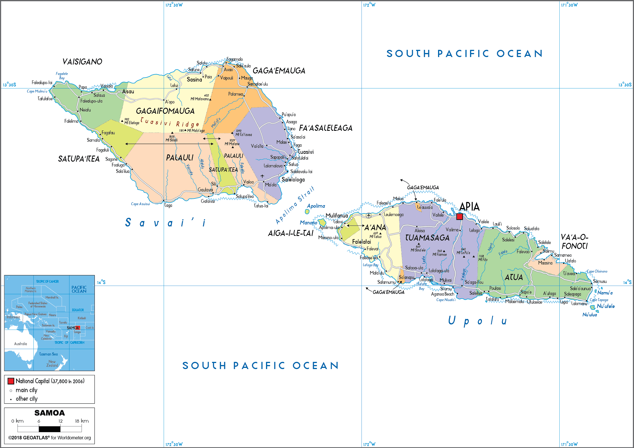 Donde esta samoa en el mapa
