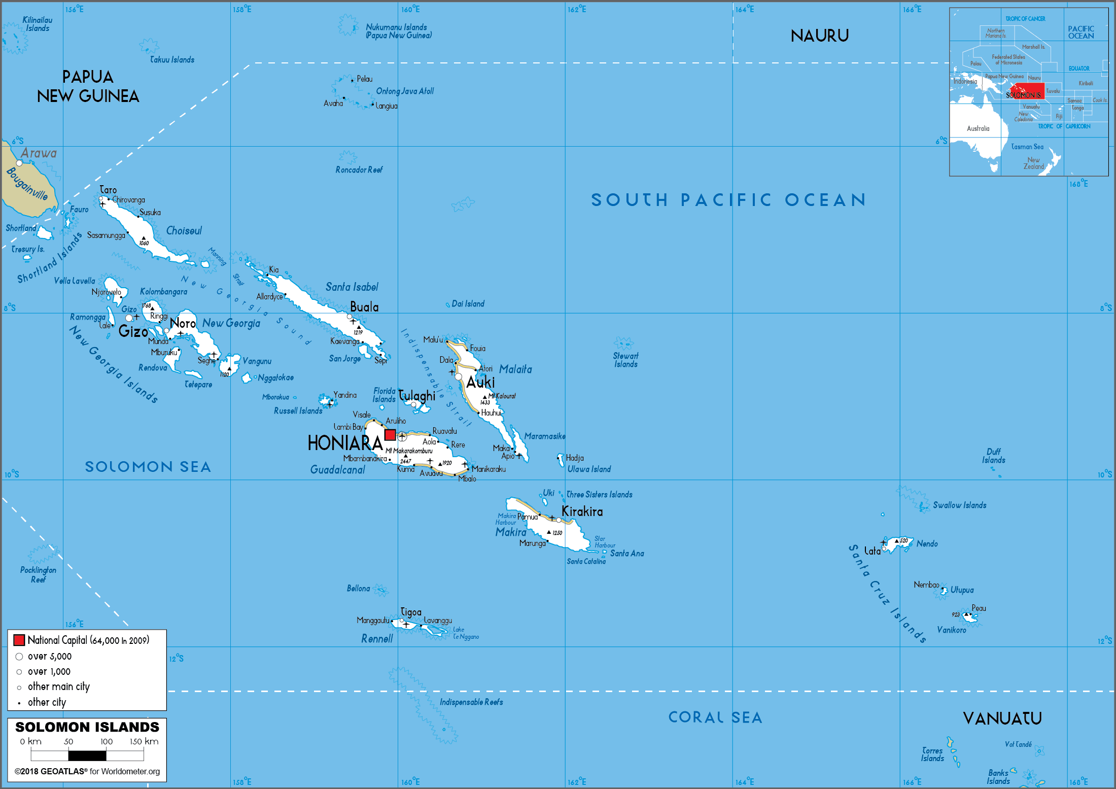 Geopolitical Map Of Solomon Islands Solomon Islands Maps Worldmaps Info ...