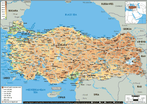 Turkey Physical Map Thumbnail 